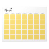 Bloc-note Calendrier mensuel vierge (Devant)