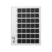 Bloc-note Calendrier mensuel vierge (Tourné)