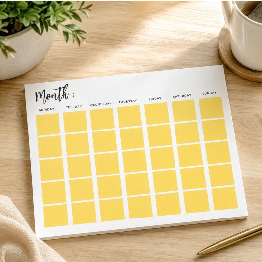 Bloc-note Calendrier mensuel vierge
