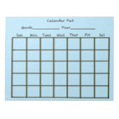 Bloc-note Calendrier Pad bleu clair (Devant)