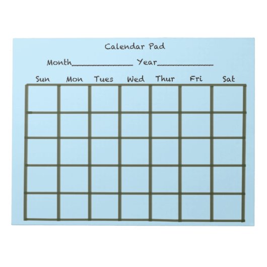 Bloc-note Calendrier Pad bleu clair (Devant)