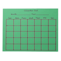 Calendrier Pad Green