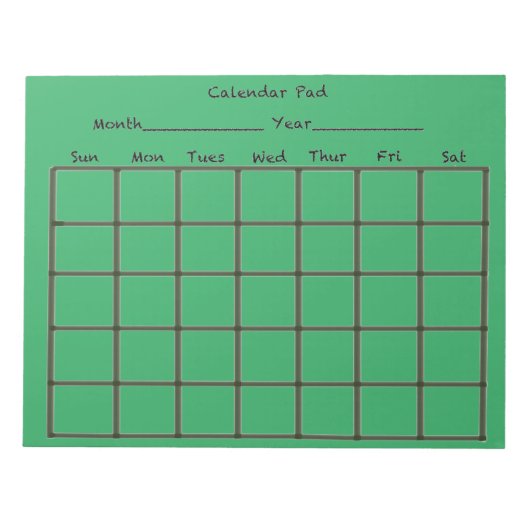 Bloc-note Calendrier Pad Green (Devant)