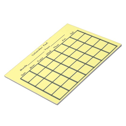 Bloc-note Calendrier Pad Jaune (Incliné)