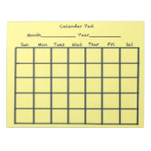 Bloc-note Calendrier Pad Jaune (Devant)