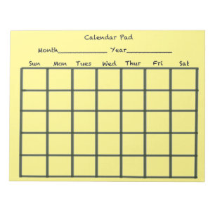 Bloc-note Calendrier Pad Jaune