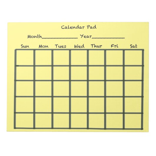 Bloc-note Calendrier Pad Jaune (Devant)