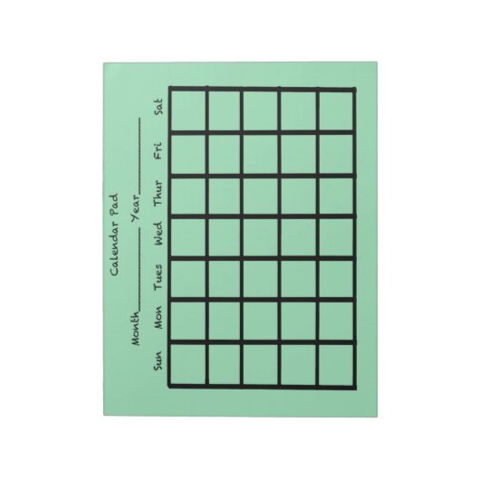 Bloc-note Calendrier Pad Light Vert (Tourné)