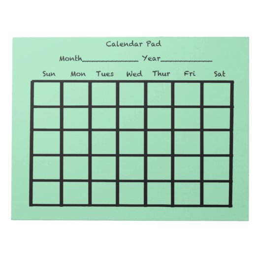 Bloc-note Calendrier Pad Light Vert (Devant)