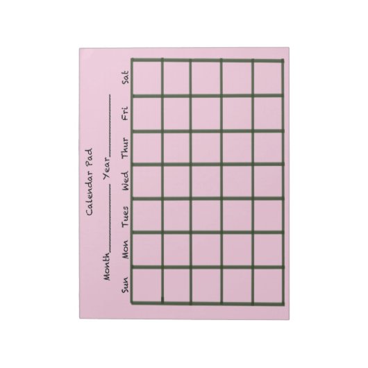 Bloc-note Calendrier rose pâle (Tourné)