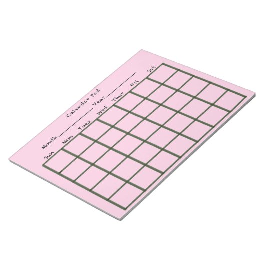 Bloc-note Calendrier rose pâle (Incliné)