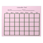 Bloc-note Calendrier rose pâle (Devant)