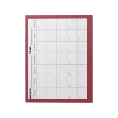 Bloc-note Calendrier vide minimal (Tourné)