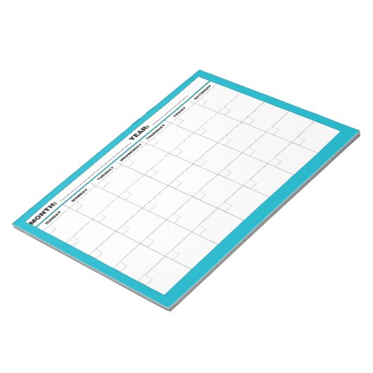 Bloc-note Calendrier vide minimal (Incliné)