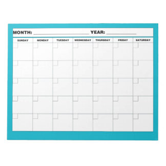 Bloc-note Calendrier vide minimal