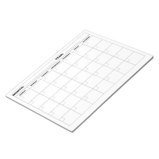 Bloc-note Calendrier vide minimal (Incliné)