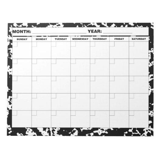Bloc-note Calendrier vierge de composition (Devant)