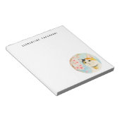 Bloc-note Calico Chat et Fleur de cerisiers | Ajouter Votre  (Incliné)