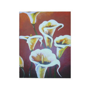Bloc-note Calla Blanche Lit Des Fleurs De Coupe Artistique S