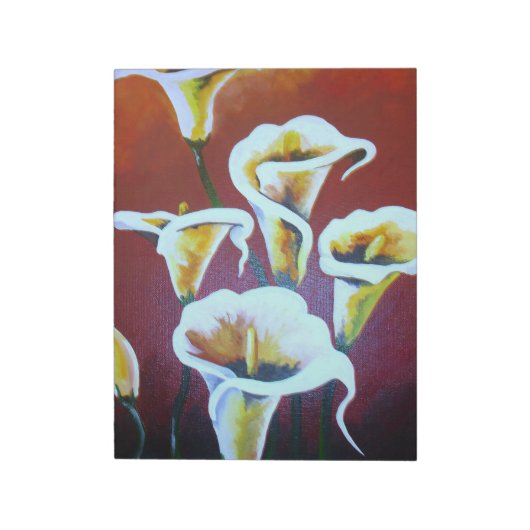 Bloc-note Calla Blanche Lit Des Fleurs De Coupe Artistique S (Tourné)