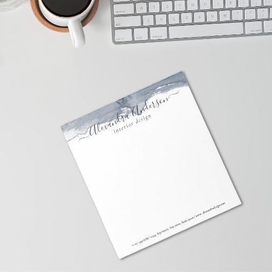 Bloc-note Calligraphie Abstraite de l'aquarelle gris profond