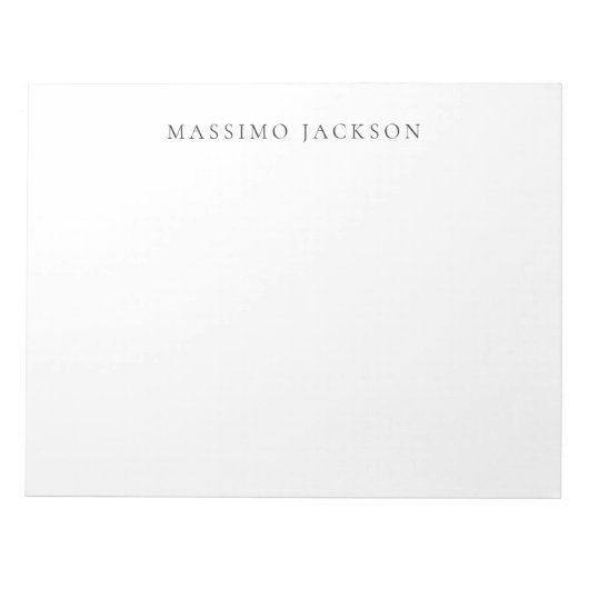 Bloc-note Calligraphie chic simple noir et blanc de son prop (Devant)
