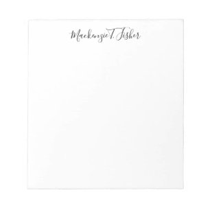 Bloc-note Calligraphie Classique Élégante Noir & Blanc