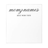 Bloc-note Calligraphie de nom personnalisée Meilleure Maman (Devant)