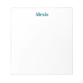 Bloc-note Calligraphie de nom Script Plain Simple Blanc Bleu (Devant)