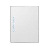 Bloc-note Calligraphie de nom Script simple blanc bleu clair (Tourné)