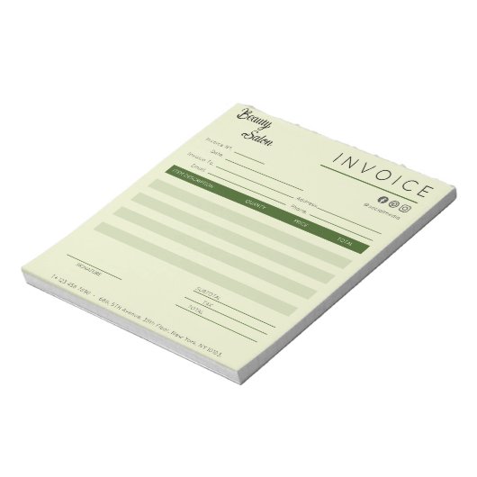 Bloc-note Calligraphie de réception de facture Esthétique (Tourné)