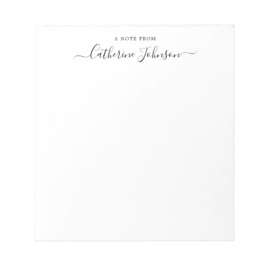 Bloc-note Calligraphie De Script Simple Fille Une Note De No (Devant)