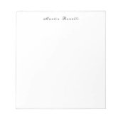 Bloc-note Calligraphie de script tendance blanc noir simple (Devant)