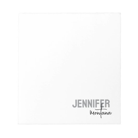 Bloc-note Calligraphie Elegant Plain Ajouter son propre nom (Devant)