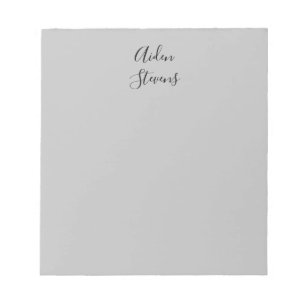 Bloc-note Calligraphie grise minimaliste simple élégante