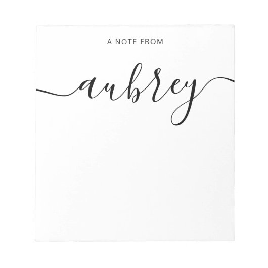 Bloc-note Calligraphie manuscrite simple (Devant)