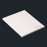 Bloc-note Calligraphie minimaliste personnalisée Nom Blush T<br><div class="desc">Nom de calligraphie minimaliste personnalisée Bloc-notes Tan</div>