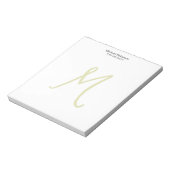 Bloc-note Calligraphie Monogramme Initiale Moderne (Tourné)