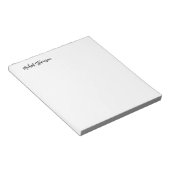 Bloc-note Calligraphie Noir Blanc Personnalisé Plaque Modern (Incliné)