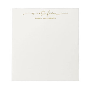 Bloc-note Calligraphie personnalisée de Champagne élégante