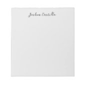 Bloc-note Calligraphie Simple Gris Nom Professionnel (Devant)