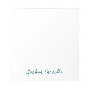 Bloc-note Calligraphie Simple Plain Professionnel Nom