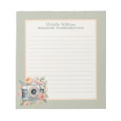 Bloc-note Caméra D'Aquarelle Et Fleurs Rangées (Devant)