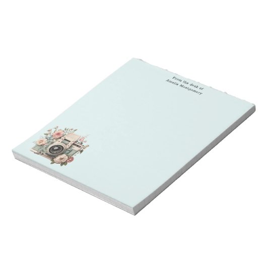 Bloc-note Camera with Flowers Retro Pastel (Tourné)