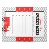 Bloc-note Camion À Feu Devinez La Douce Mess Jeu Réponse (Devant)