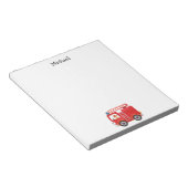 Bloc-note Camion de feu rouge moderne Nom personnalisé (Incliné)