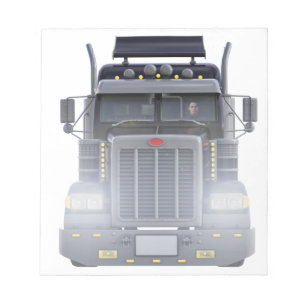 Bloc-note Camion de remorque semi-noir avec phares