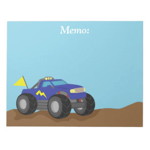 Bloc-note Camion Monstre Bleu de Course, pour Garçons