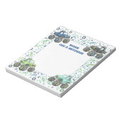 Bloc-note Camion Monstre Vert Bleu Personnalisé Mitzvah (Tourné)