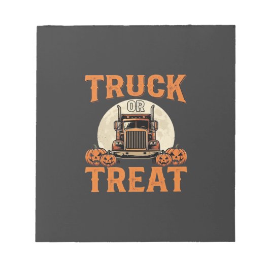 Bloc-note Camion ou Traiter Halloween Conception de semi-rem (Devant)
